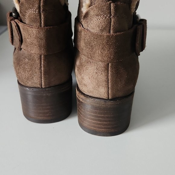 NAPOLEONI | Tall shearling boots brown suede sz 38 - Picture 6 of 9